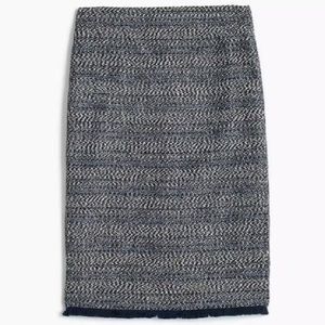 J. Crew Navy High Waist Tweed Pencil Skirt